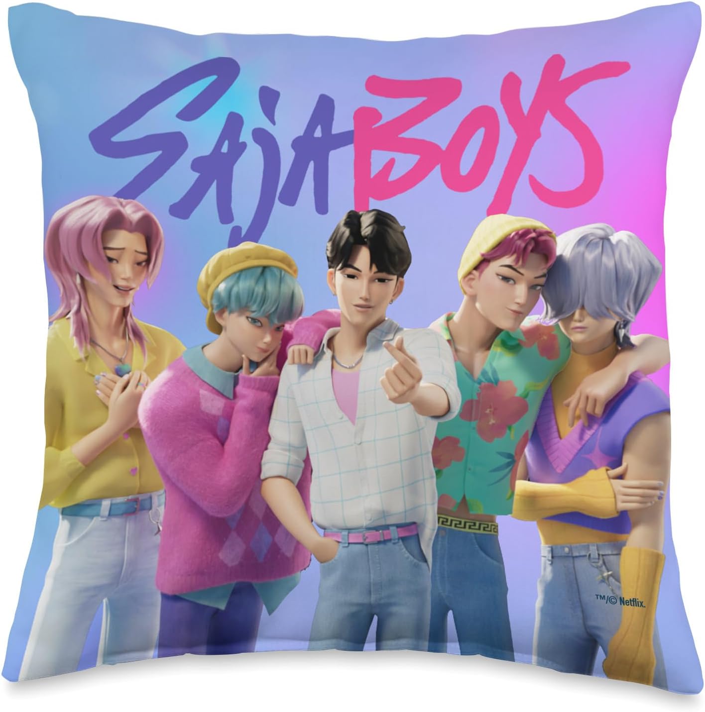 Saja Boys | Kpop Demon Hunters Officially Licensed Throw Pillow - Stylish Home Decor Accent