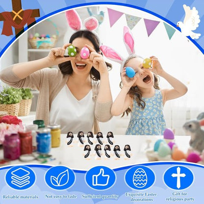 Bememo 100 Pcs Little Jesus Figures - Original Design Pocket Rubber Toys for Easter Gifts & Parties