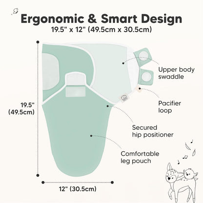 Organic Baby Swaddle Sleep Sacks by [Brand Name] - Soft & Snug for Newborns 0-3 Months | 3-Pack in Sage, XS