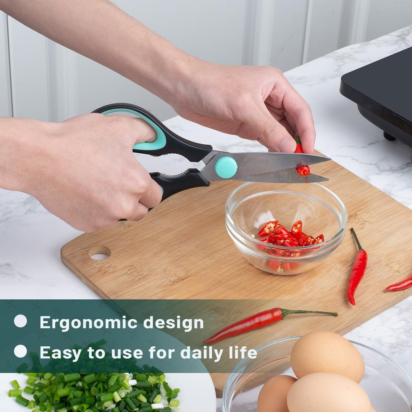 Mr. Pen Kitchen Shears - 8 Inch Dishwasher Safe Food Scissors for Meat & Utility Use