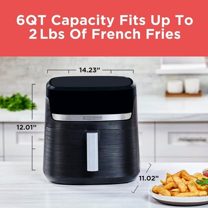 BLACK+DECKER 6QT Air Fryer - Enjoy Crispy Fried Taste Without the Fat | Digital Touchscreen & Auto Shut-Off