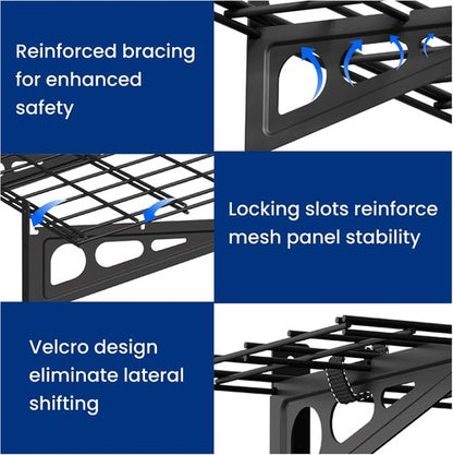 FLEXIMOUNTS Garage Shelving - Heavy-Duty Wall-Mounted Storage Rack | Holds 150 lbs, 1x3 ft, Black