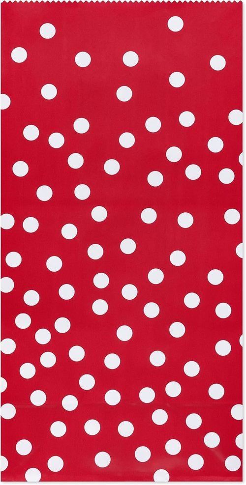 American Greetings Red Goodie Bags - Stripes & Polka Dots | 10.375'' | Pack of 16