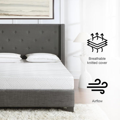 Skiennix Twin Size Gel Memory Foam Mattress - Medium Firm Support | Removable Washable Cover