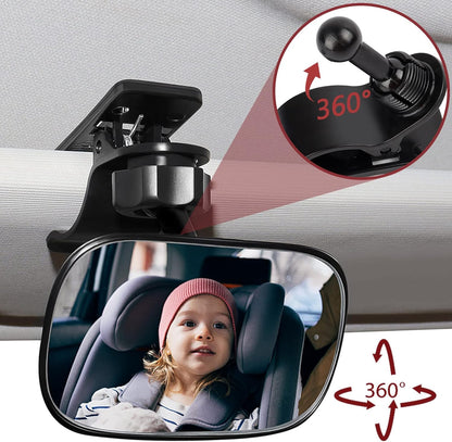 Mluchee Baby Car Mirror - Full Wide Angle Convex 360° Adjustable Rearview Infant Safety Mirror
