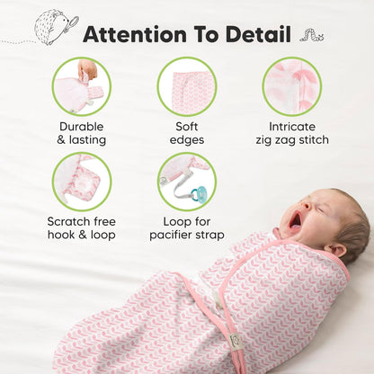 Skiennix Organic Baby Swaddle Sleep Sacks - Soft & Snug for Newborns 3-6 Months | Blossom, Large