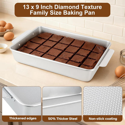 USA Pan 9x13 Baking Pan - Commercial Grade Heavy-Gauge Nonstick Cake Sheet | Warp-Resistant Silver