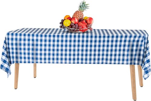 Blue Gingham Checkered Picnic Tablecloths by [Brand Name] - 14 Pack Disposable 54x108 in. for Parties & Events