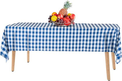 Blue Gingham Checkered Picnic Tablecloths by [Brand Name] - 14 Pack Disposable 54x108 in. for Parties & Events