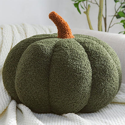 Halloween Pumpkin Pillow, Handmade Halloween Pumpkin Throw Pillow Decor, Halloween Plush Stuffed Halloween Pumpkin Shaped Decoration, for Home Decor Halloween Party Favors (14 inch, Green)