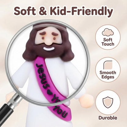 Mini Jesus Figurines by [Brand Name] - 200PCS Colorful Religious Toys for Easter Egg Stuffers & Gifts