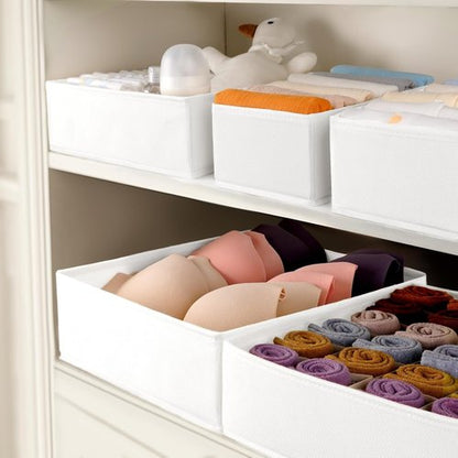 Criusia Sock Drawer Organizer Set - 8 Foldable Dividers for Baby Clothing, Underwear, and Accessories | White
