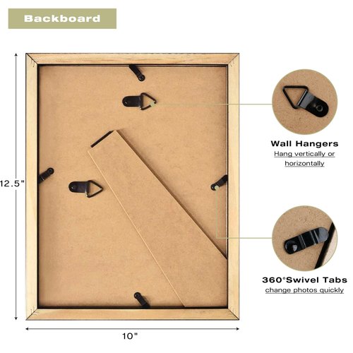 Frametory, 8.5x11 Picture Frame - Solid Wood -Black Molding - Tempered Glass Front, Portrait, Wall Gallery Frame (Black, 1 Pack)