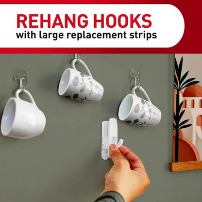 Command Indoor Large Replacement Strips - Damage-Free Wall Hanging | 20 Strips, Holds Up to 5 lb, White Adhesive
