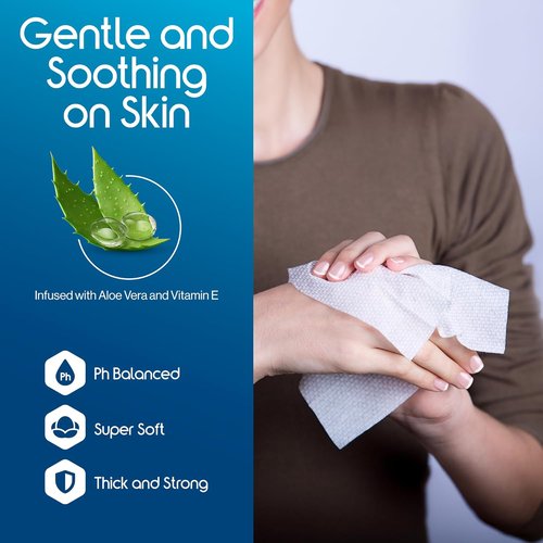 Inspire Adult Wet Wipes - Incontinence & Cleansing Wash Cloths for Elderly | 8"x12", Pack of 50