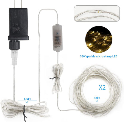 Skiennix 33Ft Fairy String Lights - 100 Micro LED Twinkle Lights | IP68 Waterproof with Remote for Bedroom & Garden Decor