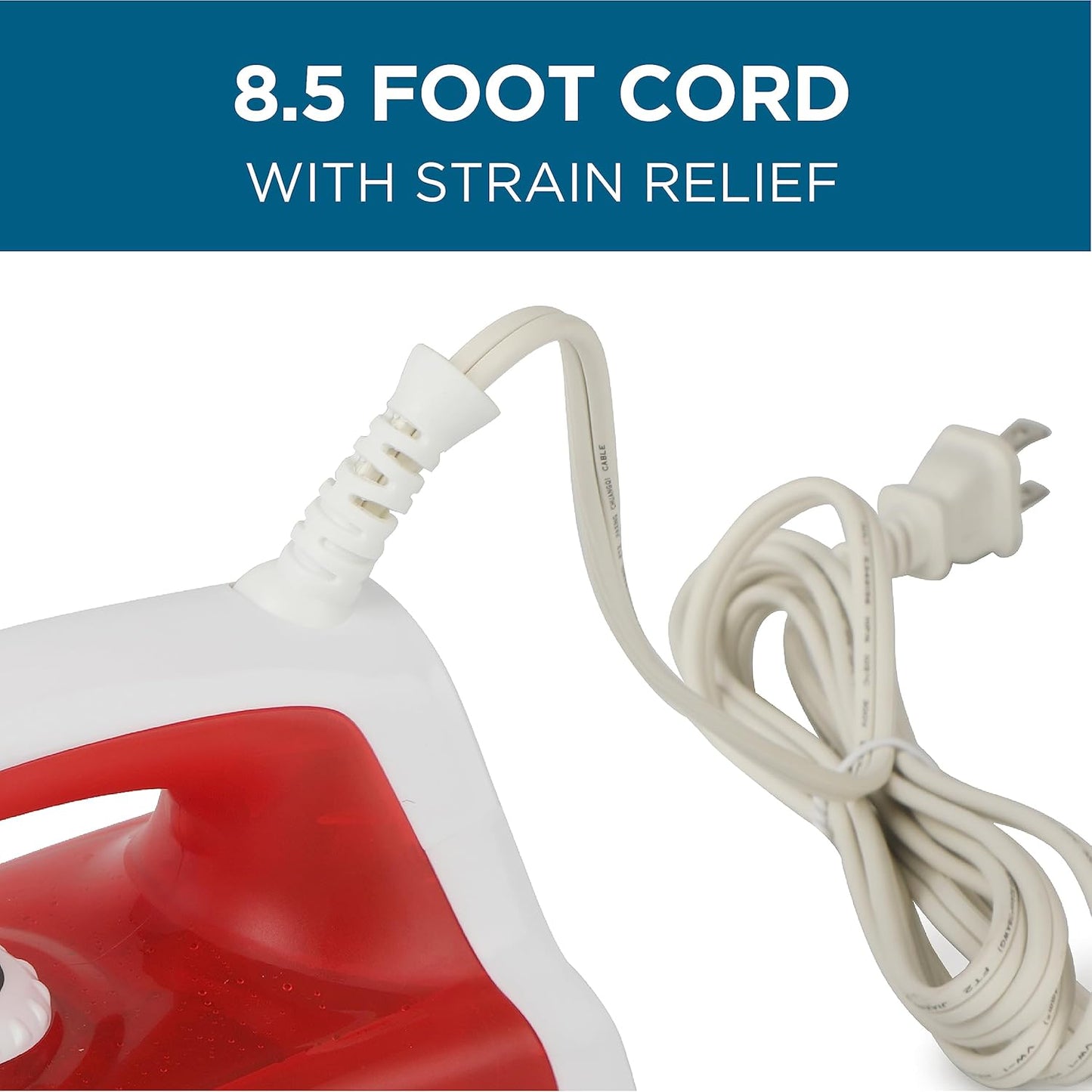 Skiennix Steam Iron - 1200 Watt Portable Self-Cleaning Clothes Steamer | Nonstick Soleplate, Red
