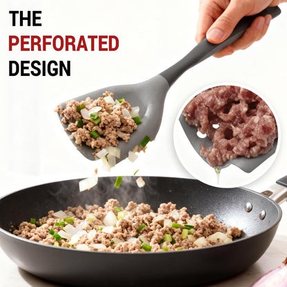Mincing Spatula | Premium Heat Resistant Meat Chopper & Hamburger Grinder - Black