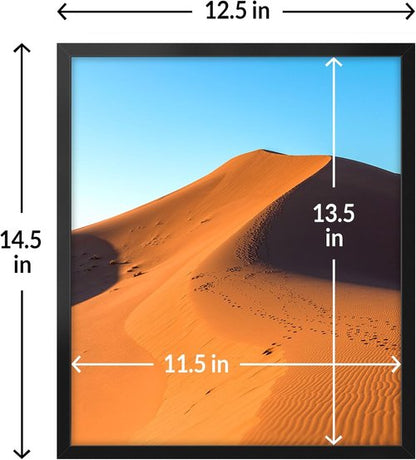 LaVie Home 12x14 Picture Frame - Classic Black Wall Display Frame with HD Plexiglas | Vertical & Horizontal Use