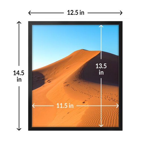 LaVie Home 12x14 Picture Frame for Wall Display, 12x14 Black Picture Frame with HD Plexiglas, 12 x 14 Poster Frame 1 Pack, Display Frame for Vertical or Horizontal, Classic Collection