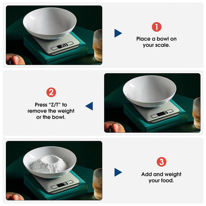 Mik-Nana Digital Kitchen Scale - 22lb Capacity for Accurate Weight in Grams & Ounces | Easy Clean Stainless Steel