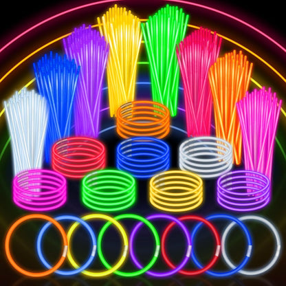 SpringFlower Glow Sticks - 100 PCS Bulk Glow in the Dark Party Supplies | Ideal for Kids & Adults