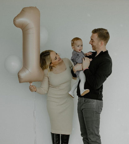 Regine Switzerland 40-Inch Light Brown Number 1 Balloon - Perfect First Birthday Decoration for Kids