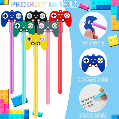 Tinlade 24 Pcs Video Game Pens - Gamer Party Favors for Themed Birthdays | Multicolor Controller Ink Pens