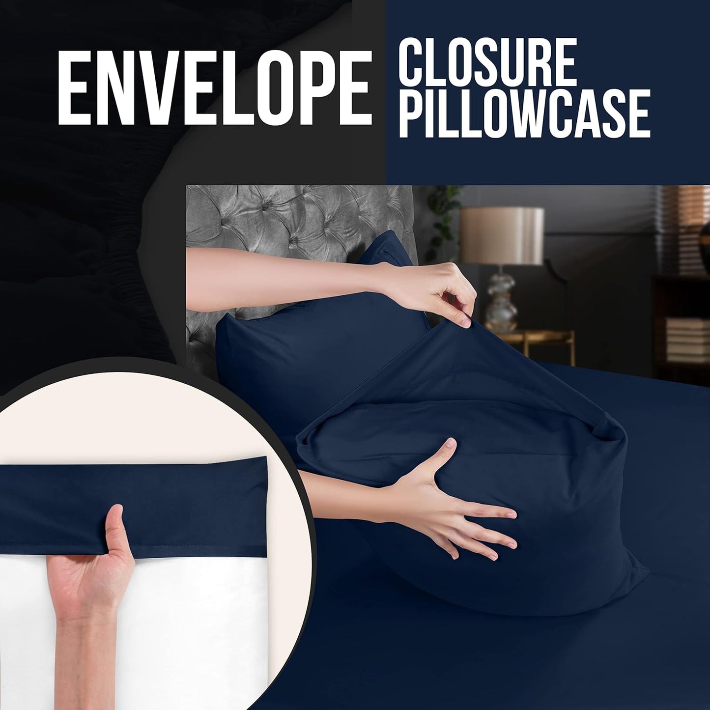 Utopia Bedding Standard Pillow Cases - 12 Pack - Soft Brushed Microfiber - Navy, 20 X 26 Inches