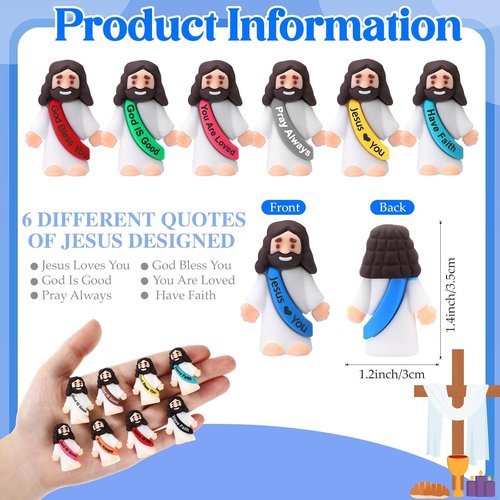 Bememo Mini Jesus Figures - 100 Pcs Original Design Toys for Sunday School & Baptism Gifts