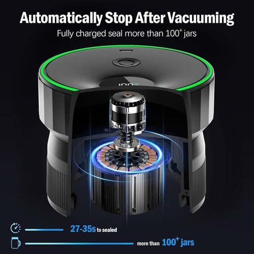 Mason Jar Vacuum Sealer - 2026 Upgraded Electric Sealer for Regular & Wide Mouth Jars | Fully Automated & Portable