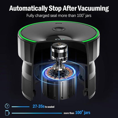 Mason Jar Vacuum Sealer - 2026 Upgraded Electric Sealer for Regular & Wide Mouth Jars | Fully Automated & Portable