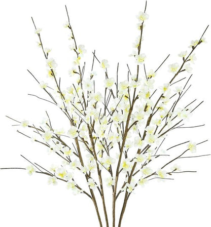Krissing Cherry Blossom Branches - 39” Tall Artificial White Flowers for Home & Wedding Decor