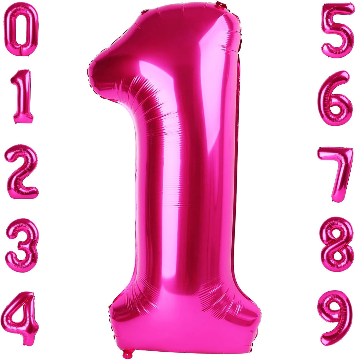 Skiennix 40-Inch Number Balloon - Hot Pink 1 for 1st Birthday Party Decorations & Baby Showers