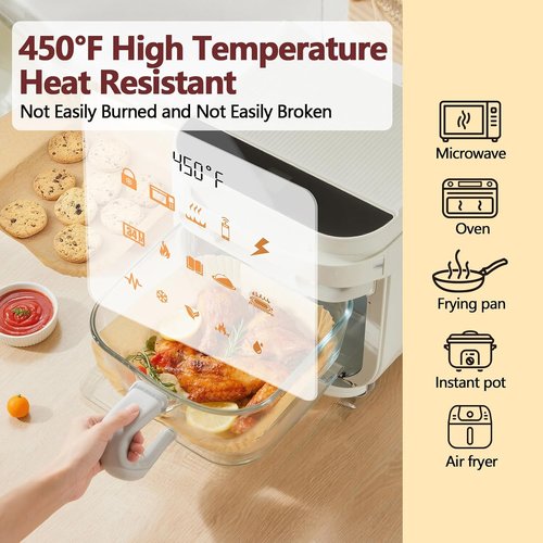 9 Inch Air Fryer Liners by [Brand Name] - 125PCS Heat Resistant Non-Stick Parchment Paper for Baking & Roasting