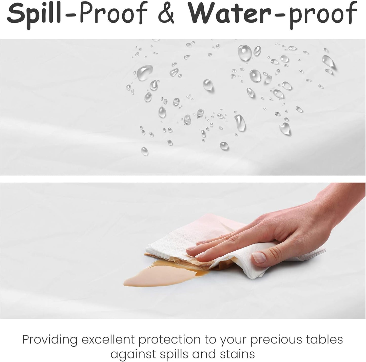 Premium White Plastic Tablecloth by [Brand Name] - 5 Pack Disposable Rectangle Cover | 108 x 54 in. for Parties & Weddings