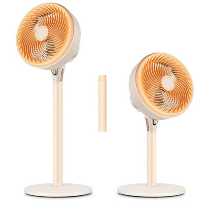 Allsheen 10" Modern Standing Fan for Bedroom, Sleek Oscillating Pedestal Fan, 3-Speed & Height Adjustable Compact Floor Fan for Home Office & Dorm