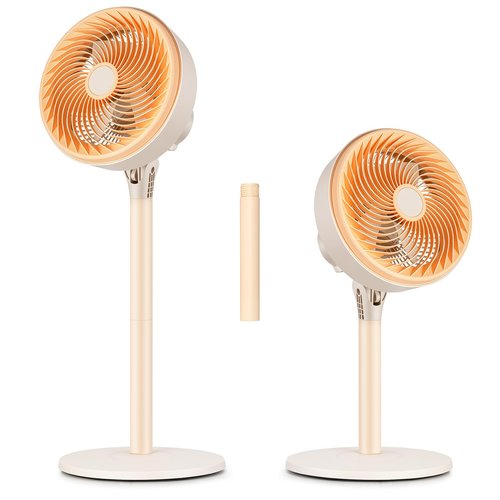 Allsheen 10" Modern Standing Fan for Bedroom, Sleek Oscillating Pedestal Fan, 3-Speed & Height Adjustable Compact Floor Fan for Home Office & Dorm
