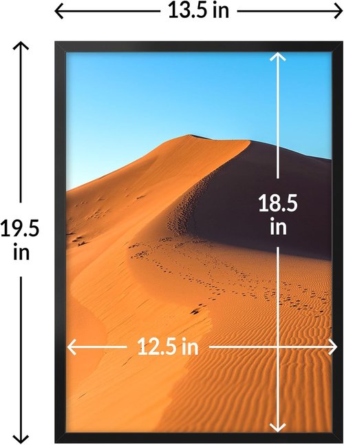 LaVie Home 13x19 Picture Frame - Classic Black Wall Display Frame with HD Plexiglas | Vertical & Horizontal Use