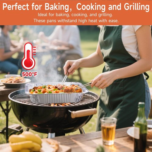 9x13 Aluminum Pans - Disposable Half-Size Foil Pans for Cooking, Baking & Meal Prep | 30 Pack