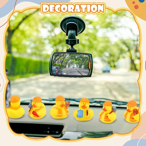 Jexine 24-Piece Assorted Rubber Ducks - Fun Bath Time Floating Toys for Birthday Party Gifts | Construction Style