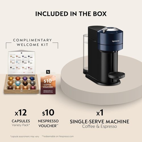 Breville Nespresso Vertuo Next Coffee & Espresso Maker - Stylish Navy Design