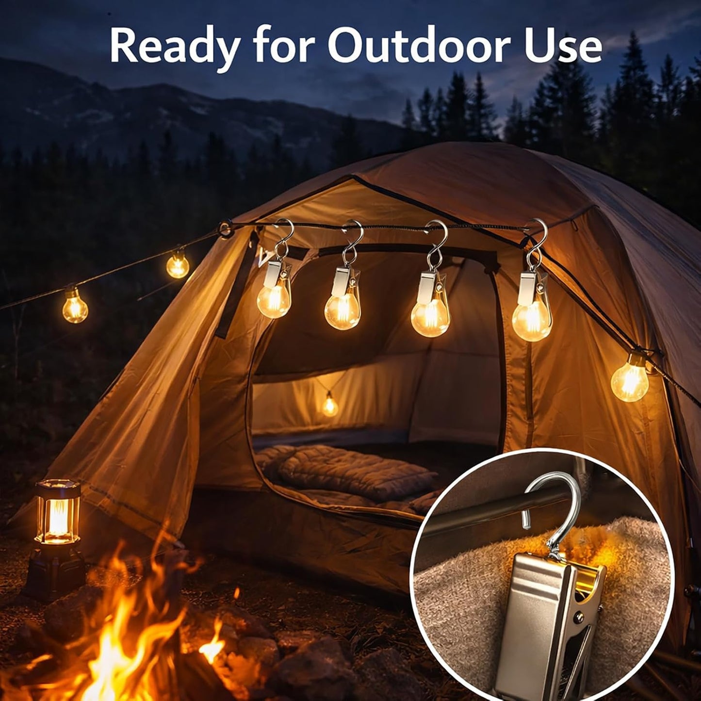 Party Light Hanger | Outdoor Clips for Edison String Lights | 30-Pack for Home & Patio Decor