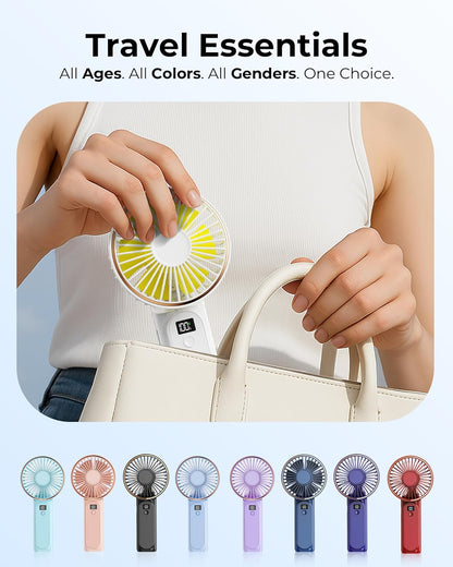 TUNISE Portable Handheld Fan - Rechargeable 4000mAh Battery | 180° Adjustable & 6 Speed Settings