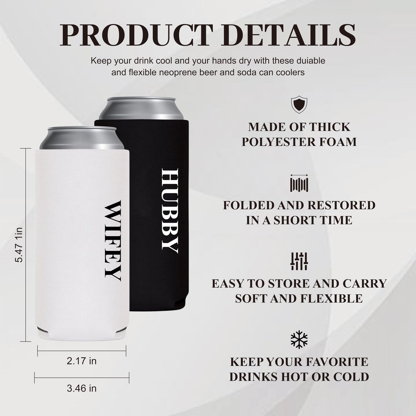 GroomBrideGifts Honeymoon Essentials Gifts - Hubby and Wifye Novelty Can Cooler.