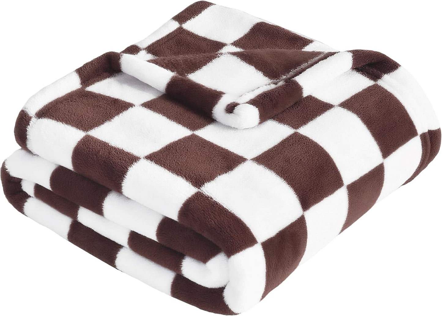 Yurhap Checkered Baby Blanket - Super Soft Fleece for Boys & Girls | 30x40 Inch, Brown