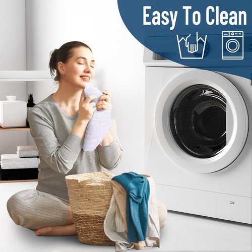 OLANLY Soft Chenille Bathroom Toilet Lid Cover, Machine Washable Seat Covers, 17.5x15, Stays in Place Rubber Backing, Fits Most Round, Elongated and Oblong Lids, Accessories Decor, White