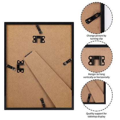 Giftgarden 8.5x11 Picture Frame Black, Certificate Award Document Diploma 8.5 by 11 Thin Frame for Wall Tabletop Display, Single
