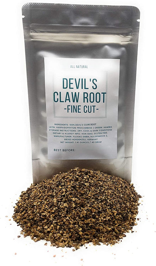 Devil's Claw Root Herb - Fine Cut, Dried & Natural Harpagophytum Procumbens - Net Weight: 1.41 ounces / 40 Grams