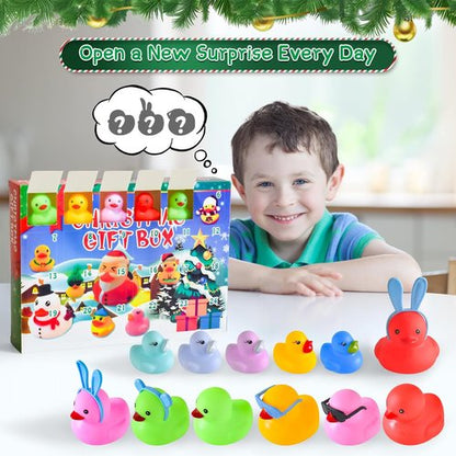 Christmas Advent Calendar Ducks by [Brand Name] - 24-Day Countdown Rubber Ducky Bath Toy for Kids